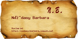 Nádasy Barbara névjegykártya