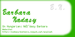 barbara nadasy business card